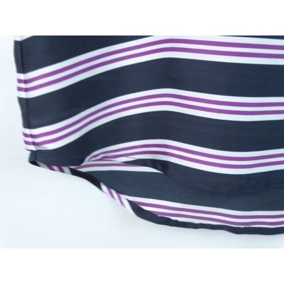 Michael Michael Kors Women's Top Size 6 Blue Striped Short Sleeve Blouse - Picture 4 of 8